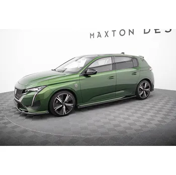 Tuning Maxton Design difuzory pod boční prahy pro Peugeot 308 Mk3, černý lesklý plast ABS, Hatchback