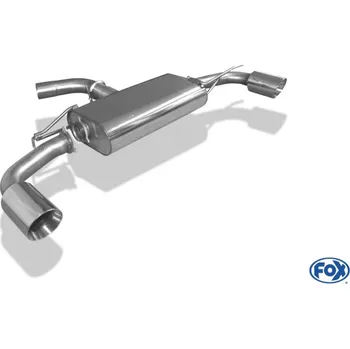 Tlumič výfuku Fox Sportauspuff koncový tlumič výfuku s koncovkou 1x100 Typ 25 na obou stranách pro Volkswagen Golf VI 2009- s motorem 1.8, 2.0 TDI SLEVA 2%