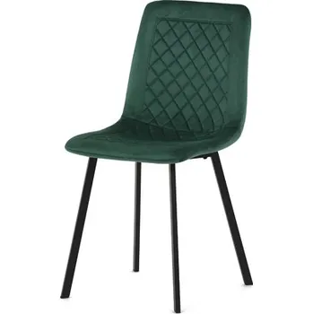 Jídelní židle Židle jídelní, zelený samet, kov černý mat