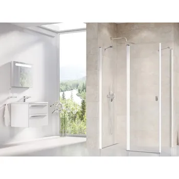 Ravak Chrome CRV2+CPS sprchový kout čtvercový 90x90 cm Profil: Bílá, Sklo: Hladké čiré