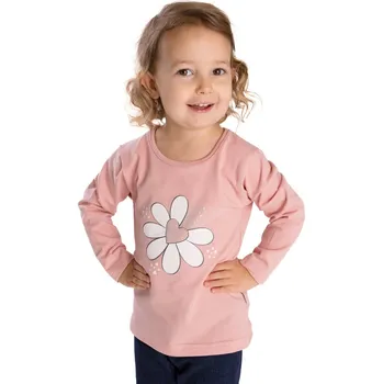 BETTY MODE Dětské tričko dlouhý rukáv, kytička pink Velikost: 110