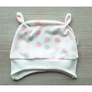 Kojenecké oblečení AMÁLKA Bavlněná čepička pro holčičku, kuličky Velikost: 56-62