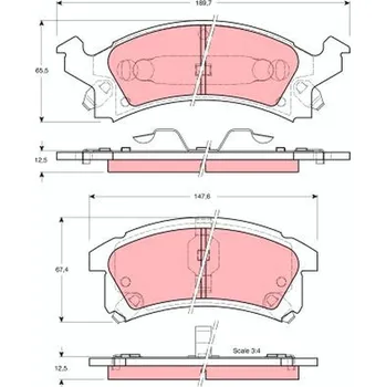 Brzdová destička Sada brzdových destiček, kotoučová brzda TRW GDB4097