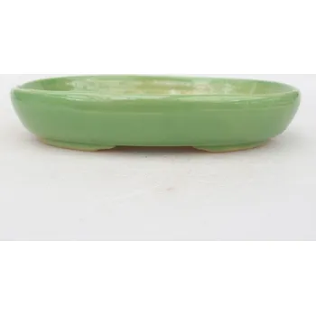 Květináč Keramická bonsai miska 13,5 x 10 x 3 cm zelená