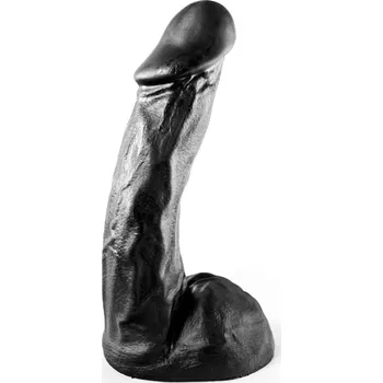 Dildo All Black AB64, černé vinylové dildo 22,5 x 5,5 cm