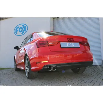 Tlumič výfuku Fox Sportauspuff koncový tlumič výfuku s koncovkou 2x80 Typ 16 pro Audi A3 2012- s motorem 1.2 TFSI, 1.4 TFSI, 1.6 TDI, 2.0 TDI, Limousine S-Line SLEVA 2%