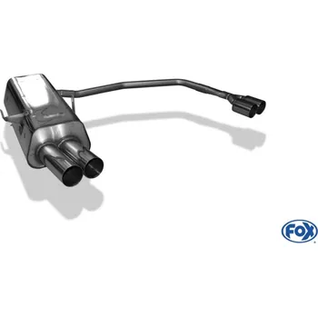 Tlumič výfuku Fox Sportauspuff koncový tlumič výfuku s koncovkou 2x76 Typ 10 na obou stranách pro BMW řada 3 E36 s motorem 1.6, 1.8, 2.0, 2.5, 2.8 SLEVA 2%