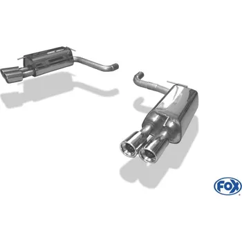 Tlumič výfuku Fox Sportauspuff koncový tlumič výfuku s koncovkou 2x90 Typ 17 na obou stranách pro Jaguar XF CC9 2007-2009 s motorem 4.2 SLEVA 2%
