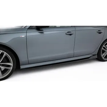 Tuning Maxton Design difuzory pod boční prahy ver.2 pro Audi S6 C7 FL, černý lesklý plast ABS, Sedan / Avant