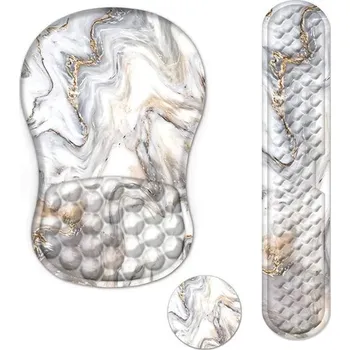 Podložka pod myš Huado Set podložka pod myš a zápěstí Bean Šedozlatý mramor Huado ERB-Y045