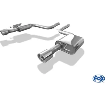 Tlumič výfuku Fox Sportauspuff koncový díl výfuku s koncovkou 1x100 Typ 17 na obou stranách pro Audi A6 4F s motorem 4.2 quattro SLEVA 2%