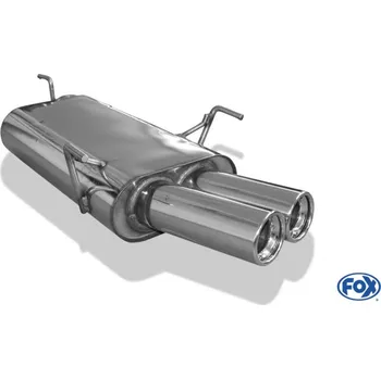 Tlumič výfuku Fox Sportauspuff koncový tlumič výfuku s koncovkou 2x80 Typ 13 pro Opel Vectra B s motorem 1.6, 1.7 D, 1.8, 2.0, 2.0 DI/DTI 16V, 2.2, 2.2 DTi, 2.5, 2.5 i500, r.v. 1994-09/1999 SLEVA 2%