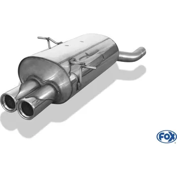 Tlumič výfuku Fox Sportauspuff koncový tlumič výfuku k napojení na OEM středový tlumič s koncovkou 2x76 Typ 13 pro BMW řada 3 E46 s motorem 2.0, 2.5, 2.8 SLEVA 2%