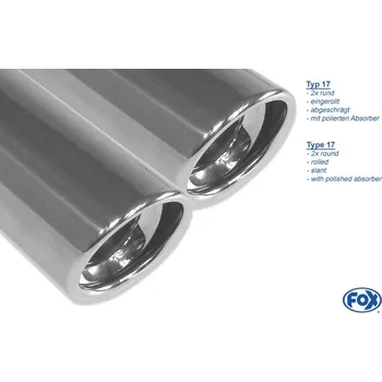 Tlumič výfuku Fox Sportauspuff koncový tlumič výfuku s koncovkou 2x80 Typ 17 na obou stranách pro Chrysler 300C 3,0l CRD s motorem 3.0 CRD SLEVA 2%
