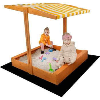 Pískoviště Baby Mix 56236 pískoviště se stříškou 120 x 120 x 20 cm hnědé/žluté/bílé
