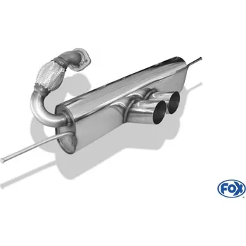Tlumič výfuku Fox Sportauspuff koncový tlumič výfuku s vývodem uprostřed s koncovkou 2x80 Typ 14 pro Smart Fortwo 451 2010- s motorem 1.0 SLEVA 2%