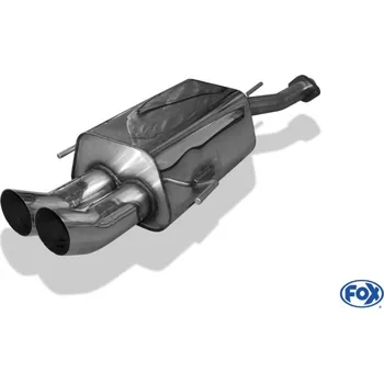 Tlumič výfuku Fox Sportauspuff koncový tlumič výfuku s koncovkou 2x76 Typ 18 pro Opel Astra G s motorem 1.4, 1.6, 1.7 TD, 1.7 TDI, 1.8, 2.0, 2.0 DI, 2.0 TD, 2.2, 2.2 DTi, model CC SLEVA 2%