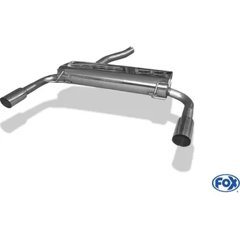 Tlumič výfuku Fox Sportauspuff koncový tlumič výfuku s koncovkou 1x76 Typ 14 na obou stranách pro Renault Clio III 2006- s motorem 2.0 16V SLEVA 2%