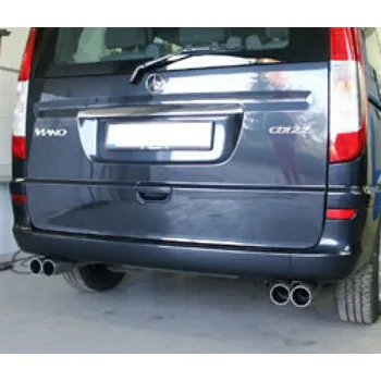 Tlumič výfuku Fox Sportauspuff koncový tlumič výfuku s koncovkou 2x76 Typ 10 na obou stranách pro Mercedes Vito 639 s motorem 2.2 CDI, 3.0 CDI, 3.2, 3.7 SLEVA 2%