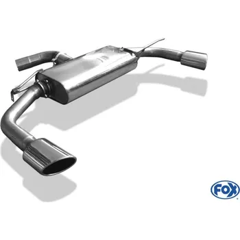 Tlumič výfuku Fox Sportauspuff koncový tlumič výfuku s koncovkou 115x85 Typ 38 na obou stranách pro Volkswagen Beetle 16 2011- s motorem 1.2, R-Paket Coupe/Cabrio, s pevnou ZN. SLEVA 2%
