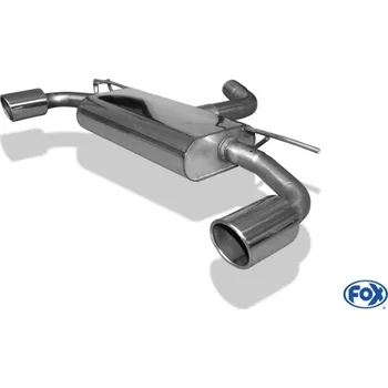 Tlumič výfuku Fox Sportauspuff koncový tlumič výfuku s koncovkou 1x100 Typ 16 na obou stranách pro Volkswagen Golf VII 2012- s motorem 2.0 162/169/195 kW SLEVA 2%