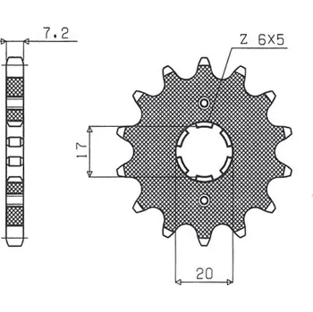 Řetězová sada pro motocykl SUNSTAR PŘEDNÍ ŘETĚZOVÉ KOLO 2037 17 HONDA XLR 125 CBR (+2), CLR (JTF1264.17) (ŘETĚZ 428) (203717JT)