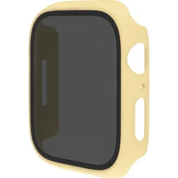 Pouzdro na mobilní telefon Pouzdro s tvrzeným Anti-Spy sklem pro Apple Watch 45mm - žluté