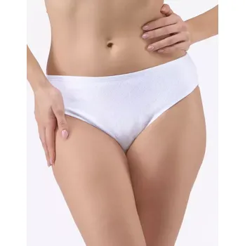Kalhotky GINA dámské kalhotky klasické žakár, širší bok, šité, jednobarevné 10291P bílá 42/44