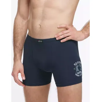 Pánské oblečení GINA pánské boxerky delší nohavička, šité, s potiskem 74177P lékořice bílá 50/52