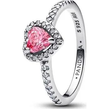 Prsten PANDORA Růžové vyvýšené srdce 60 198421C03-60 Růžová 60 mm