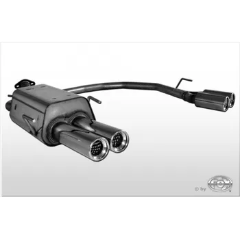 Tlumič výfuku Fox Sportauspuff koncový tlumič výfuku s koncovkou 2x80 Typ 13 na obou stranách pro Opel Astra G s motorem 1.2, 1.4, 1.6, 1.7 D, 1.8, 2.0, 2.0 D, 2.2, 2.2 D, notchback SLEVA 2%