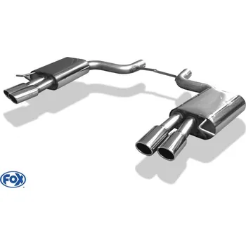 Tlumič výfuku Fox Sportauspuff koncový tlumič výfuku s koncovkou 2x88x74 Typ 32 na obou stranách pro Audi S8 4E s motorem 5.2 SLEVA 2%