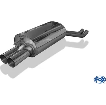 Tlumič výfuku Fox Sportauspuff koncový tlumič výfuku s koncovkou 2x76 Typ 10 pro BMW řada 3 E46 s motorem 3.0 d SLEVA 2%