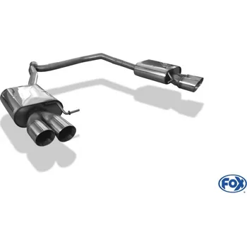 Tlumič výfuku Fox Sportauspuff koncový tlumič výfuku s koncovkou 2x90 Typ 25 na obou stranách pro Seat Leon 5F ST s motorem 2.0 TSI SLEVA 2%