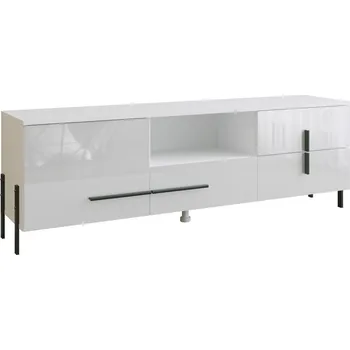 Televizní stolek Televizní stolek KDAKAS typ 50, bílá/bílý lesk + vyzvednutí ZDARMA