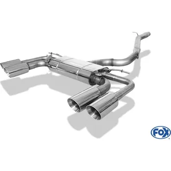 Tlumič výfuku Fox Sportauspuff koncový tlumič výfuku s výfukovými klapkami s koncovkou 2x100 Typ 25 na obou stranách pro Seat Ateca 4x4 Cupra 2018- s motorem 2.0 l SLEVA 2%