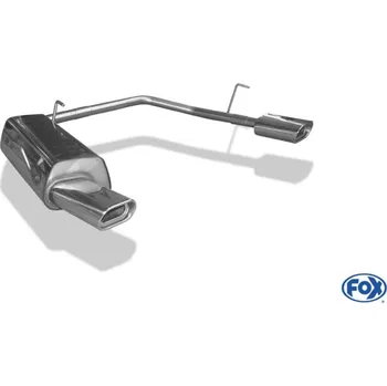 Tlumič výfuku Fox Sportauspuff koncový tlumič výfuku s koncovkou 135x80 Typ 53 na obou stranách pro Peugeot 206 1999- s motorem 2.0 16V SLEVA 2%