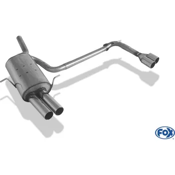 Tlumič výfuku Fox Sportauspuff koncový tlumič výfuku s koncovkou 2x76 Typ 10 na obou stranách pro BMW řada 3 E46 s motorem 1.6, 1.8, 1.9 SLEVA 2%