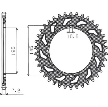 Řetězová sada pro motocykl SUNSTAR ZADNÍ ŘETĚZOVÉ KOLO 4482 59 YAMAHA XVS 125 DRAG STAR 00-05 (JTR1874.59) (ŘETĚZ 428) (448259JT)