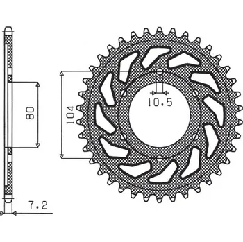 Řetězová sada pro motocykl SUNSTAR ZADNÍ ŘETĚZOVÉ KOLO 4359 40 KAWASAKI ZX 6 R '98-'02, Z 1000 '07-'09, ZX10R '04-'15 (JTR1489.40) (ŘETĚZ 525) (435940JT)