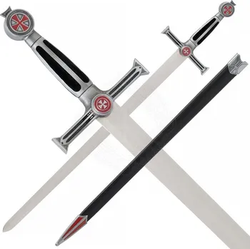 Replika zbraně Templářský meč s rudým křížem