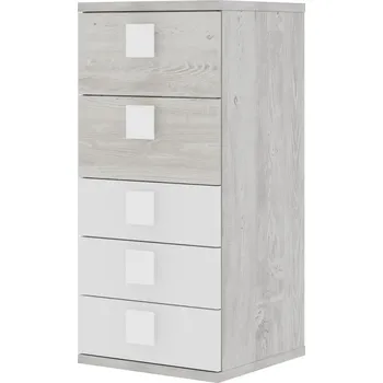 Dětská skříň Dětská komoda bílá, cascina Mety square