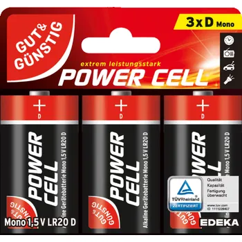 Článková baterie G&G Alkalické baterie Mono D (LR20) 3ks