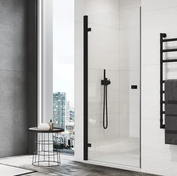 Sprchové dveře Ronal ANNEA AN1C jednokřídlé sprchové dveře 80 cm AN1C G 0800 06 07 + V.ANE.06 Šířka: 800 mm, Profil: Černá, Sklo: Hladké čiré