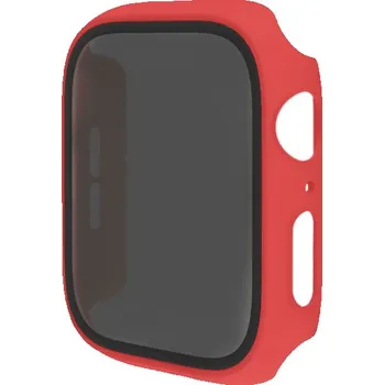 Pouzdro na mobilní telefon Pouzdro s tvrzeným Anti-Spy sklem pro Apple Watch 44mm - červené