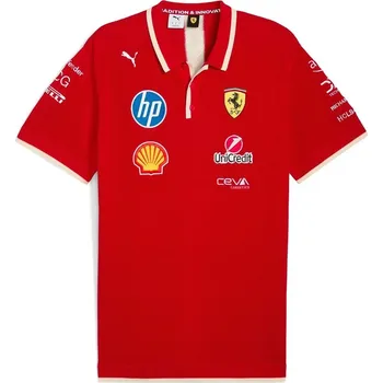 Pánské tričko Ferrari F1 2025 týmové polo tričko - SE China GP červená Velikost: XL