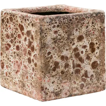 Květináč Baq Lava Cube Relic Pink V 16 cm / D 16 cm