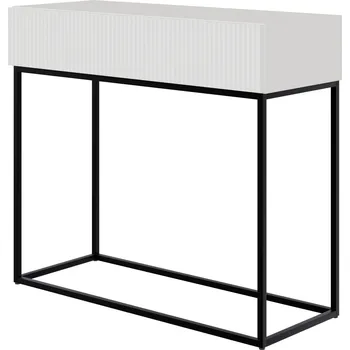 Konferenční stolek Konzolový Stolek Selsey bílá, matná černá 90 x 79 x 31,6 cm