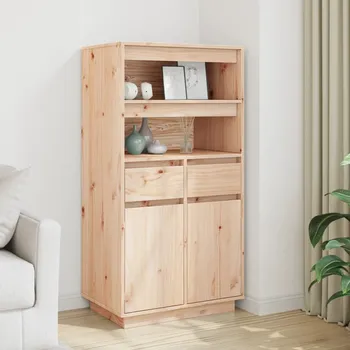Příborník do zásuvky Skříň highboard černá 60 x 40 x 116,5 cm masivní borové dřevo