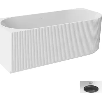 Vana Besco Akrylátová volně stojící vana Denaya 150x75 (170x80) Rozměry (cm): 150x75, Typ a barva výpustě: Click-Clack se šterbinovým přepadem, grafit, Orientace: Levá